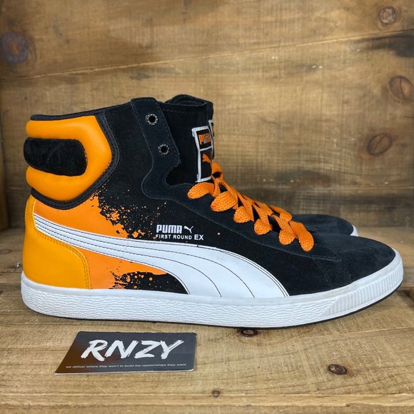 Puma Other - Puma First Round EX Black Orange Athletic Sneakers